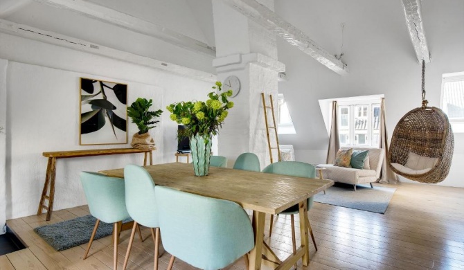 Hyggelig duplex apartment with a rooftop terrace in the neighborhood of Nyhavn